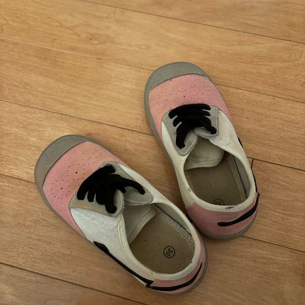 Kids Pink and White Sneakers